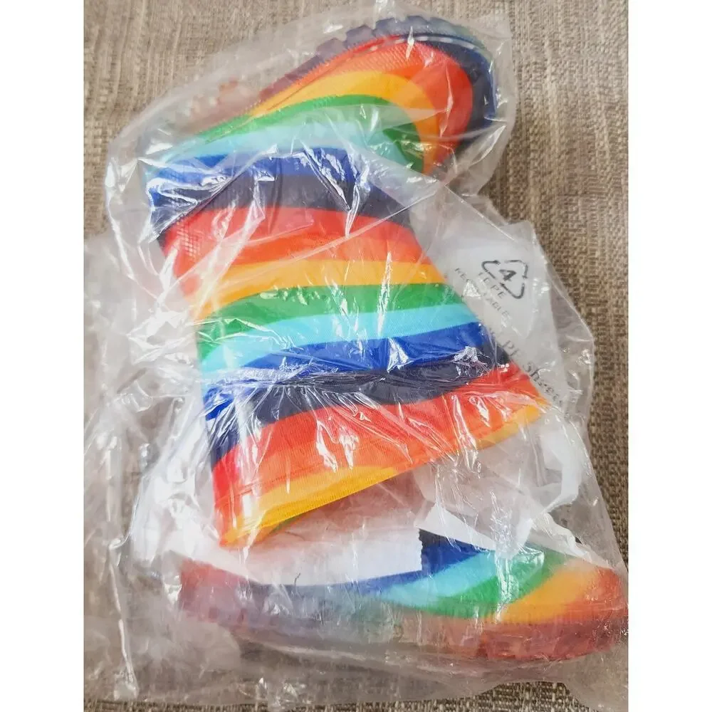 Jasom Girls Rainbow Rubber Rain Boot. Size 7 New with Original pkg. Style 86759